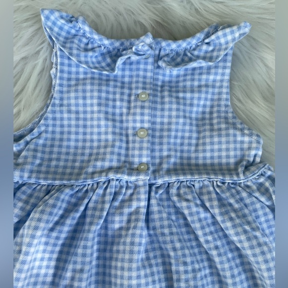 Ralph Lauren baby girl romper /bubble. Light blue gingham pattern - Size 18 mos. - Picture 5 of 6